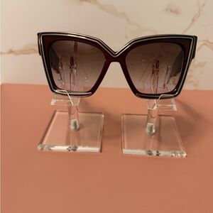 Valentino Garavani V Grace Burgundy Sunglasses with Crossbody Case. New in box.
